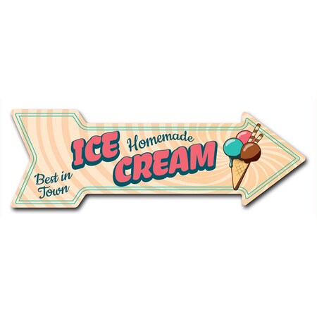 Ice Cream Homemade Arrow Decal Funny Home Decor 30in Wide